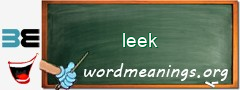 WordMeaning blackboard for leek